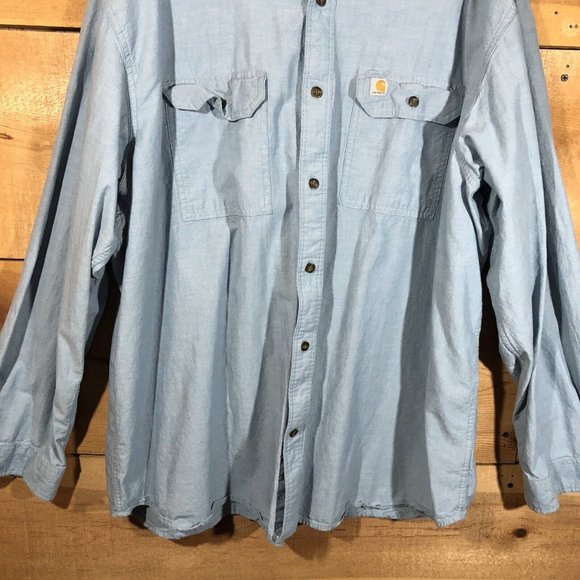 Carhartt Relaxed Fit Button Down Shirt Mens Size 3XL Long Sleeve Work Pockets - Picture 4 of 12